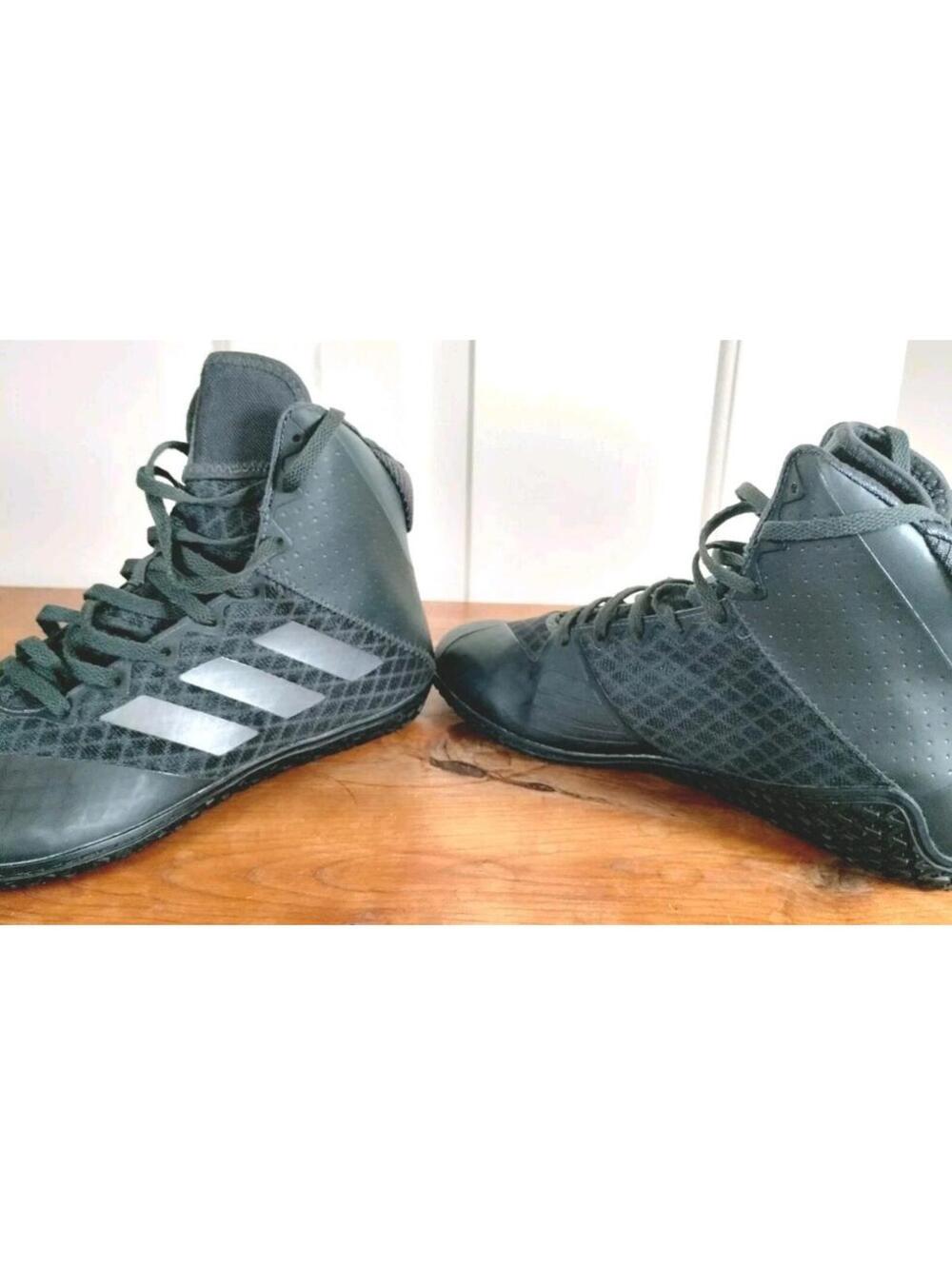 Adidas Mat Wizard 4 Wrestling Shoes Men's Size 8 Black Carbon AC6971 MMA Boxing - Picture 5 of 10
